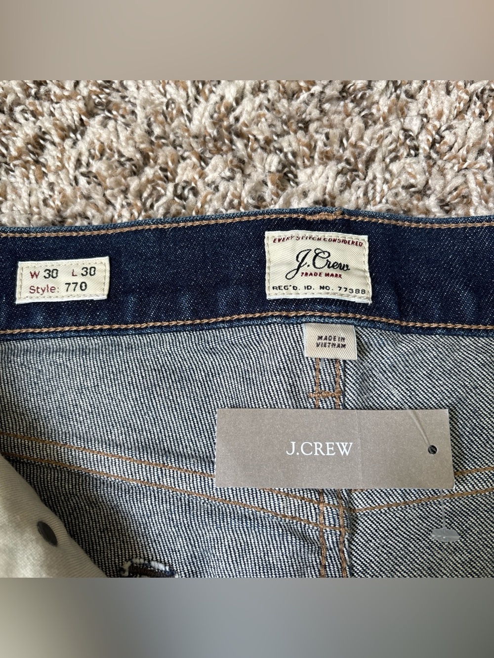 J. Crew Men’s Indigo Slim Straight Jeans